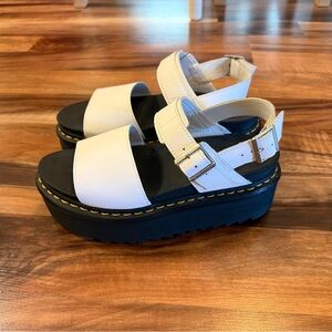 Dr Martens - Women’s White Platform Sandals with Black Soles - new